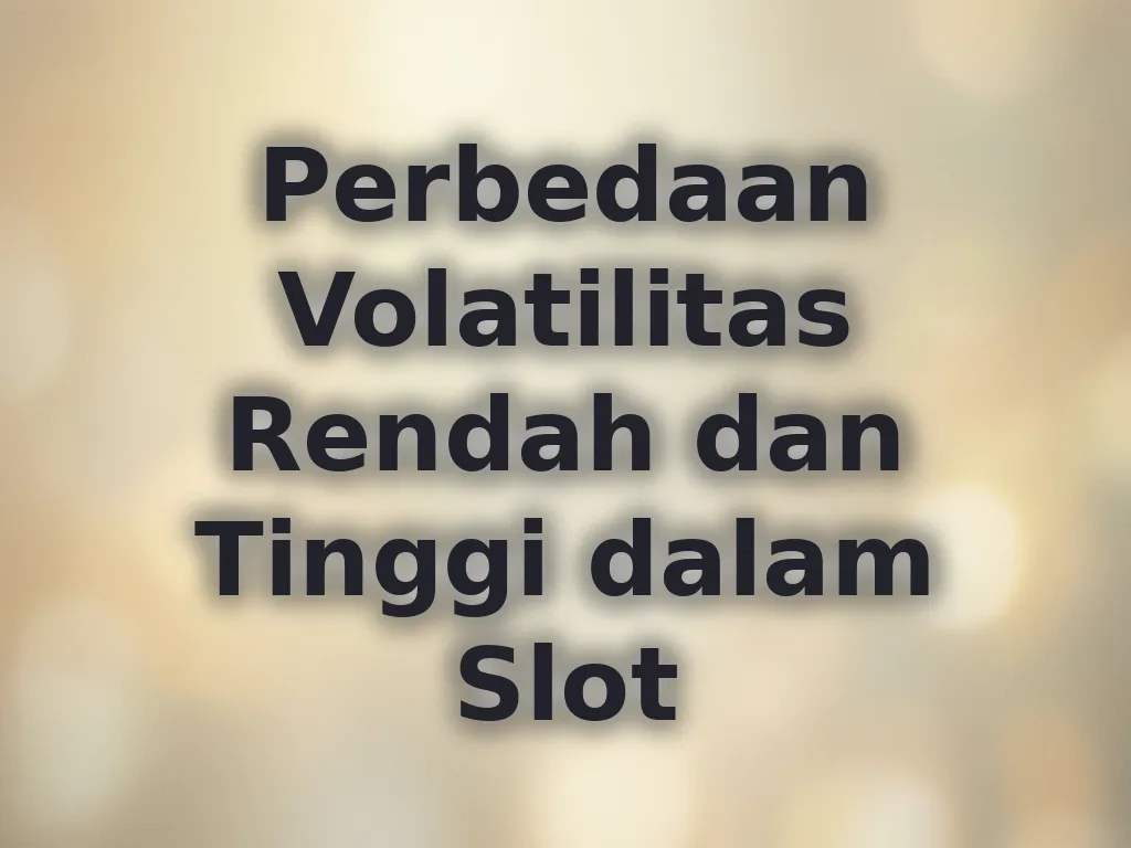 Perbedaan Volatilitas Rendah dan Tinggi dalam Slot